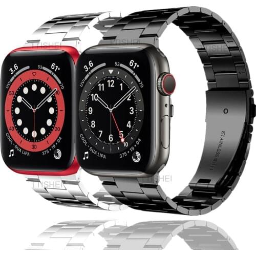 For apple watch 6 SE band 44mm 40mm Ultra Thin Solid Stainless Steel strap for iwatch 5 4 3 bracelet 42mm 38mm narrow bands belt