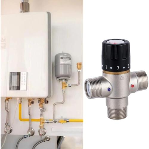 Thermostatic Mixing Valve 3/4" DN20 Solar Heater Thermostat TMV Thermostatic Mixing Valve Pipe Valve Building Pressure