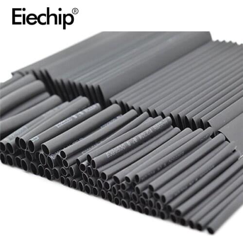 127pcs/lot Heat Shrink Tubing 7.28m 2:1 Black Tube Car Cable Sleeving Assortment Wrap Wire Kit termoretractil Polyolefin Tubing