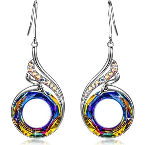 JUWANG 2021 New Luxury Copper Hoop Drop Earrings For Women AAA Cubic Zirconia Pendant Dangle Earrings Fashion Jewelry Pendientes