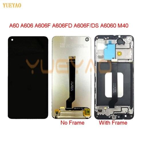 A60 LCD With Frame For Samsung Galaxy A60 LCD A606F/DS A6060 A606FD LCD Display Touch Screen Digitizer Assembly