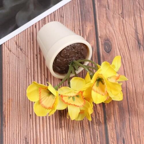 1:12 Dollhouse Miniature Yellow Flowers Green Plant Pot Furniture Home Decor Accessories