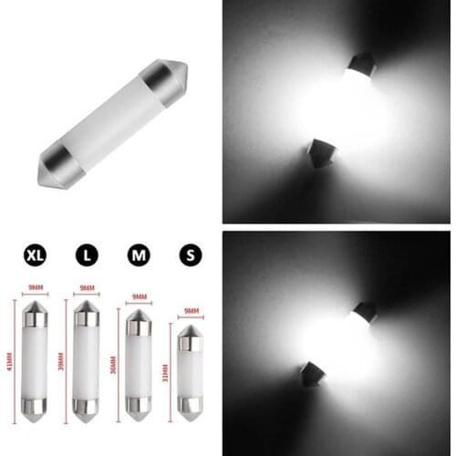 1PC 12v 41/39/36/31mmCOB Car LED Bulb C5W Car Interior Reading Light Source White License Plate Motorcycle Light
