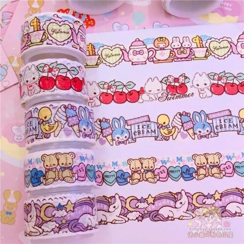 1PC Creative Japan Model flowers Heart Bear Stickers Diary Label Stickers Pack Decor Scrapbooking DIY Stickers for kids