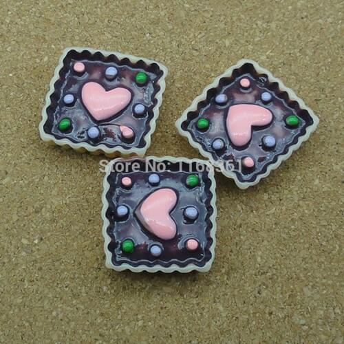 1pcs/lot resin brown love candy cake 19mm Cabochons Scrapbooking Hair Bow Center Card Frame Making Craft DIY B006-8