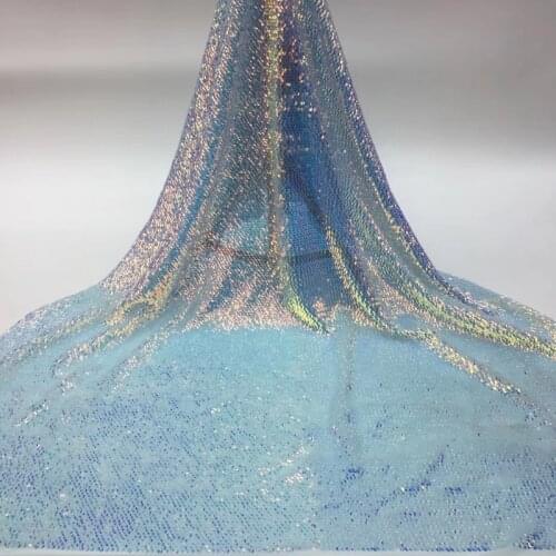 10 colors (5yards/pc) 2020 newest African sequins lace fabric amazing colorful French net lace for bling bling dress FSS015