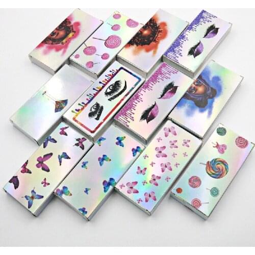 100 pcs wholesale Mink Lashes paper false eyelash packaging box lash boxes packaging custom logo faux cils 25mm mink eyelashes