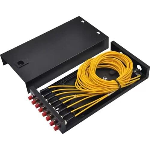 2pcs 8 port fiber optic termination box fully installed LC SC ST FC pigtail&adapter SM SPCC patch panel ftth distribution ELINK