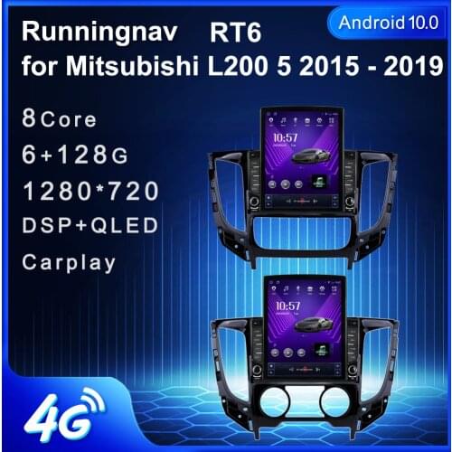 4G LTE Android 10 For Mitsubishi Triton L200 MT AT 2015-2019 Tesla Type Multimedia Stereo Car DVD Player Navigation GPS Radio