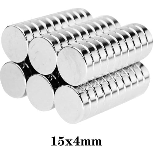 5/10/20/50/60pcs 15x4 mm Strong Cylinder Rare Earth Magnet 15mmx4mm Round Neodymium Magnets 15x4mm Mini Small Magnet 15*4