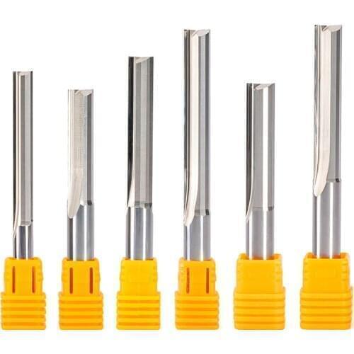 5PCS/Lot 3.175mm 4mm 6mm 8mm Shank 2 Flute Tungsten Carbide End Mill CNC Router Bit Engraving Bit Straight Slot Milling Cutter