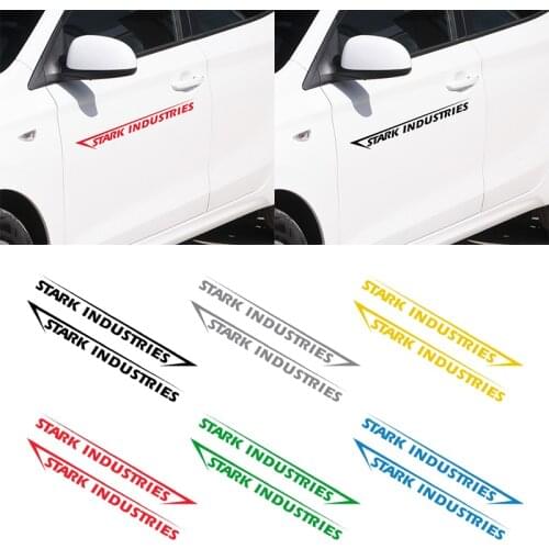 2pcs car-styling 10*70cm stark industries Car door side sticker Decal for AUDI A3 A1 A4 A5 A7 A8 Q3 Q5 Q7 car stickers