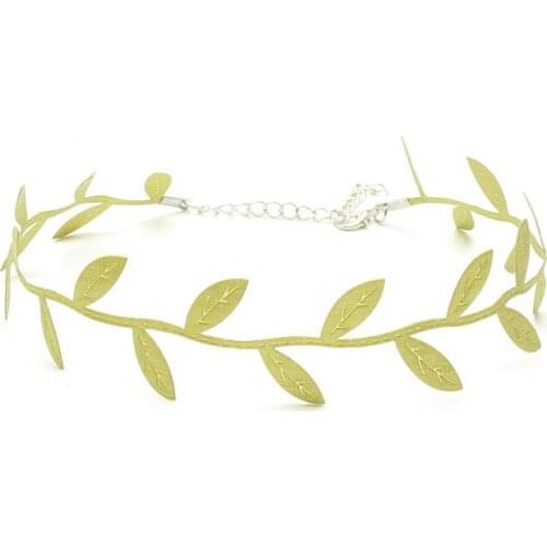 1Pc Korean Green Leaf Clavicle Chain for Women Girl Female Leaves Short Collar Choker for Daily Gift N46