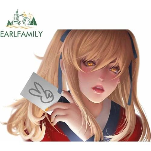 EARLFAMILY 13cm x 9.5cm For Kakegurui Car Decal Refrigerator Car Stickers Cartoon Graphics Waterproof Vinyl Material Decoration