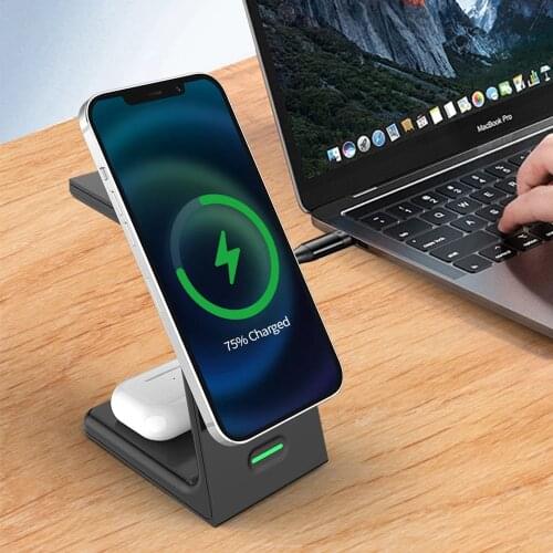 KEPHE Qi 15W Wireless Charge 3 in 1 for Apple iPhone 12 / Mini Chargers for Apple Watch 6 SE AirPods Pro 2 3 Charger Holder