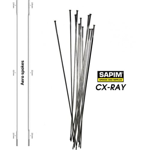 MTB And Road Carbon Fiber Bike Wheelset Used Sapim CX-Ray Spokes BLACK Bladed Aero Spoke Straight Pull For Bicycle Wheel