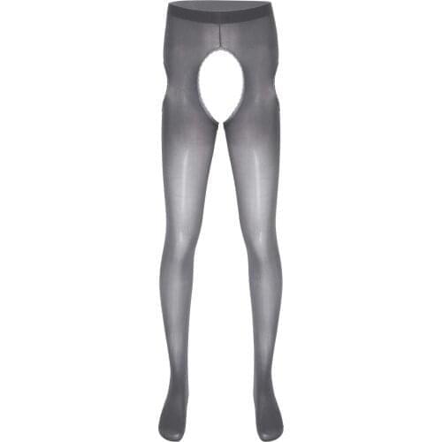 Men Crotchless Pantyhose Hollow Out Stretchy Tights Leggings Lace Trim Stockings Lingerie Hosiery Underwear Gay Erotic Sleepwear