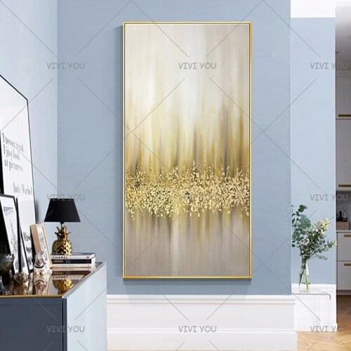 Best Handmade Modern Abstract canvas Oil Paintings Abstract gold Oil Painting picture BedRoom home Decoration wall paintings