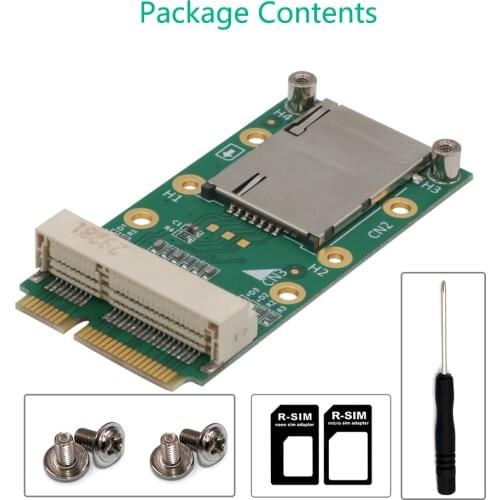 Mini PCI-E Adapter with SIM Card Slot for 3G/4G ,WWAN LTE ,GPS card