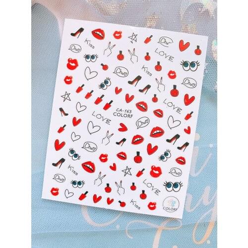 Nail Stickers Sexy Perfume Woman Theme Nail Design Sticker Pressed On Nails Art Stickers Foil For Manicure Sliders for Nails