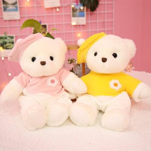 38CM New Creative Lovely Plush Egg Yolk Bear Super Soft Cute Couple Bear With Eggs For Girlfriend Gifts