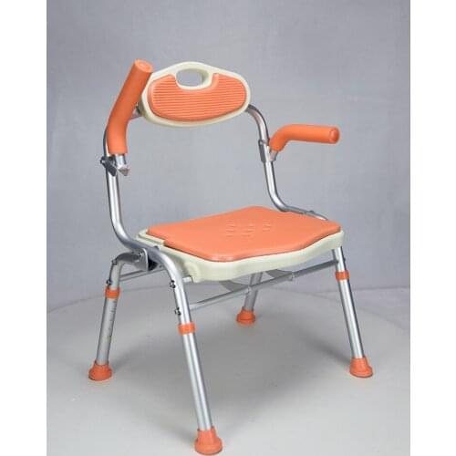 New folding bath chair for the elderly comfortable non-slip household shower stool lightweight aluminum alloy toilet armchair