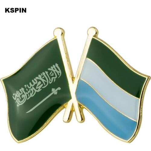 Saudi Arabia & Sierra Leone Friendship Natinal Lapel Pins Flag Lapel Pins Country Flag Badge Flag Badge Brooch XY0486-10