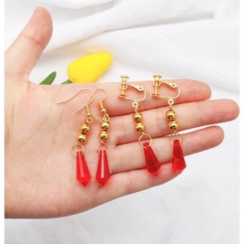 Genshin Impact Tartaglia Earrings Cosplay Genshin Childe Earring Fashion Jewelry Cartoon Figure Cosplay Accessories Gift