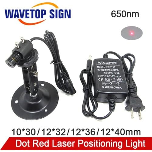 WaveTopSign 650nm Sewing Machine with Dot Red Laser Positioning Lights 10*30mm 12*32mm Indicates the Positioning DC3-5V