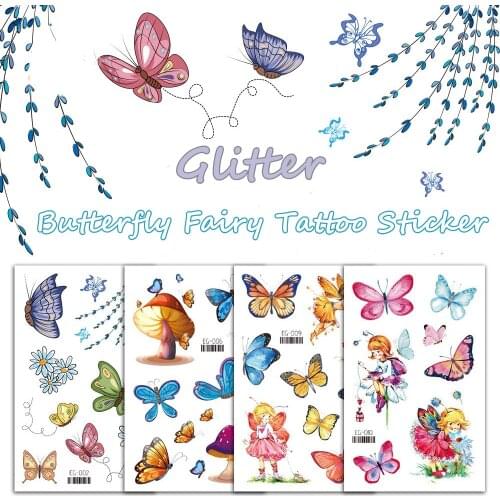 Tattoo Sticker Children Arm Face Tattoo kids Body Art Temporary Tattoo Glitter Unicorn Mermaid Tattoo Cartoon 2021 New Arrive