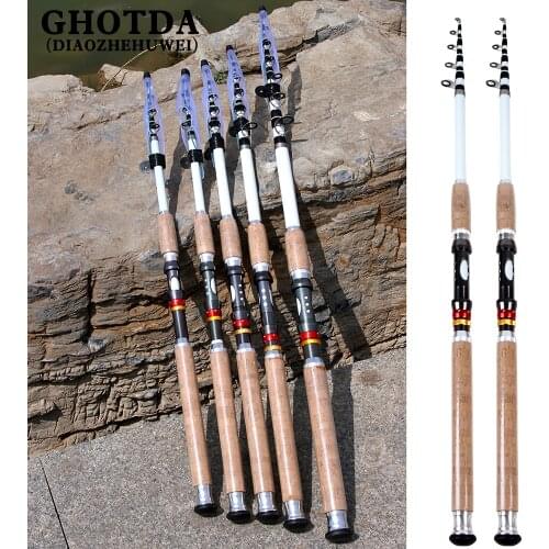 GHOTDA Fishing 2.1//2.4/2.7/3.0/3.6M fishing rod tough carbon fiber telescopic travel sea boat rock fishing rod