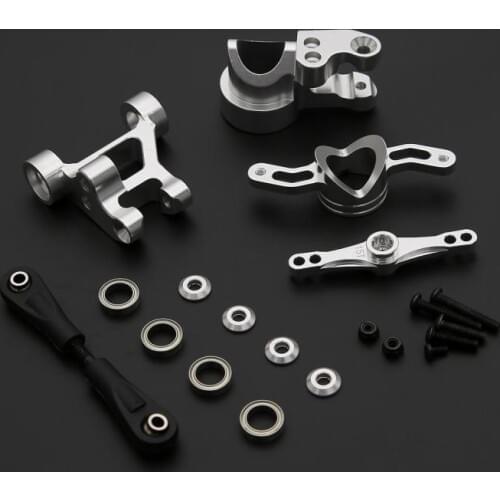 CNC precision machining all metal double arms steering set 15T/17T Double-sided tooth for LOSI 5IVE-T ROVAN ROFUN KM X2