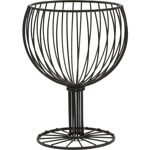 Wine Glass Shape Tall Tea Point Tray European Style Snacks Dried Fruit Tray Home Living Room Iron Art