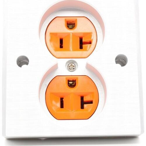 High Quality Orange Power US AC Power Receptacle Wall Outlet Copper Socket