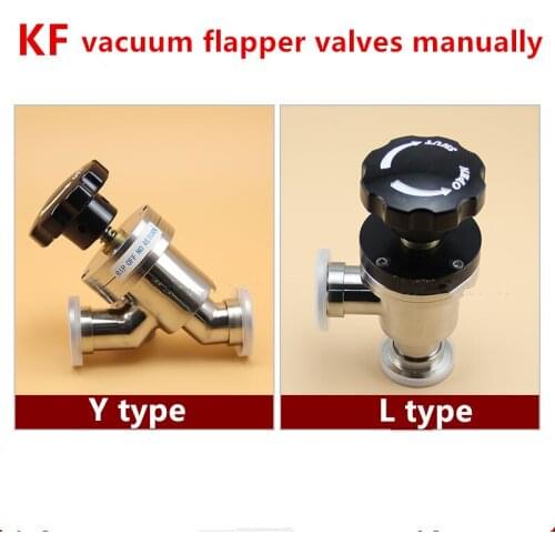 High vacuum baffle valve manual vacuum angle valve KF16 KF25 KF40 KF50 stainless steel