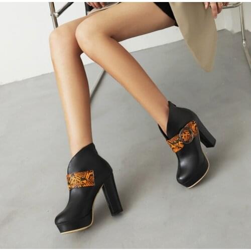 Autumn And Winter The New Fashion Womens boots High heel Womens shoes zipper Comfortable Big size 30-48 boots women
