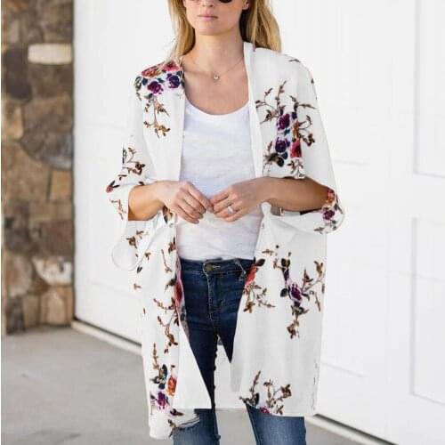 Women Sunscreen Coat Beach Blouse Tops Large Loose Print Chiffon Cardigan Shirt Blusas Feminina Verao 2021 Cover-ups Women Top