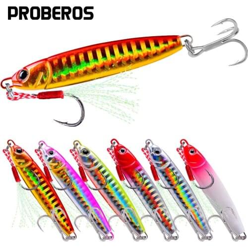 PROBEROS 1PC Metal Casting Jig Spoon Fishing Lure 15g-20g-30g Jigging Lead Fish Bait Sea Bass Artificial Bait Fishing Tackle