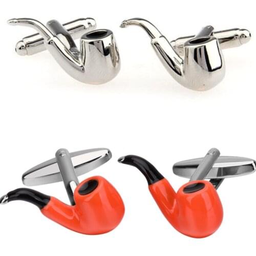 10pairs Smoking Tobacco Pipe Cufflink Cigarette Holder Cuff Links Copper Enamel Mens Jewelry Accessory Fathers Day Gift