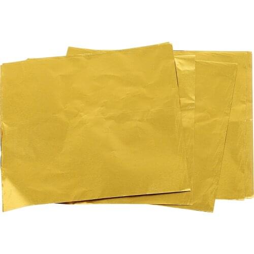 100Pcs Chocolate Candy DIY Package Foil Paper Aluminum Tinfoil Wrappers Scrapbooking Craft Paper -Gold