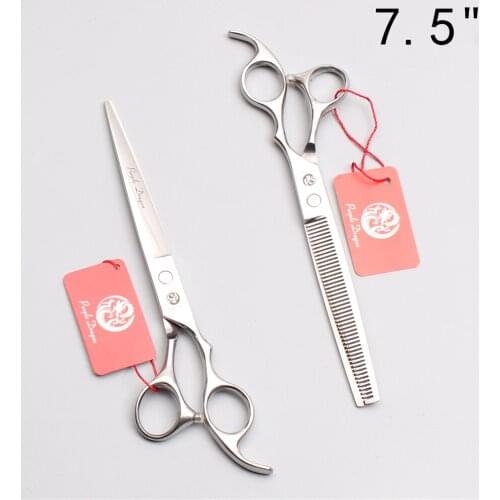 7.5" Stainless Straight Scissors Thinninng Shears Dog Grooming Kit Animal Scissors Professional Pet Scissors Animal Shears Z1006