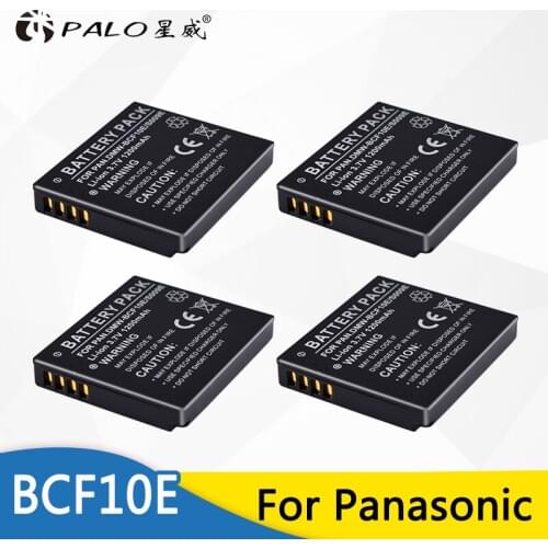 4pcs Palo Camera Battery for Panasonic Lumix Camera CGA-S/106B CGA-S/106C CGA-S/106D DE-A59B DMW-BCF10E DMW BCF10E DMWBCF10E