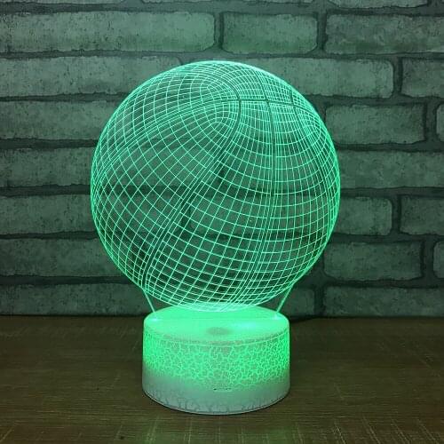 Basketball Novelty Gift 3D Lamp Kids Room Led 3d Light Fixtures Remote touch USB and battery power supply Kids Lamp