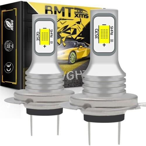 BMTxms For BMW Audi Mercedes VW H7 Auto LED Fog Light Bulbs Super Bright DRL Daytime Running Light Lamp Bulbs Car Accessories