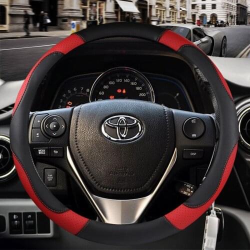 Car Steering Wheel Cover Anti-Slip Automotive Accessories Universal PU Leather Steering-wheel Cover 307 W203 Cover steering
