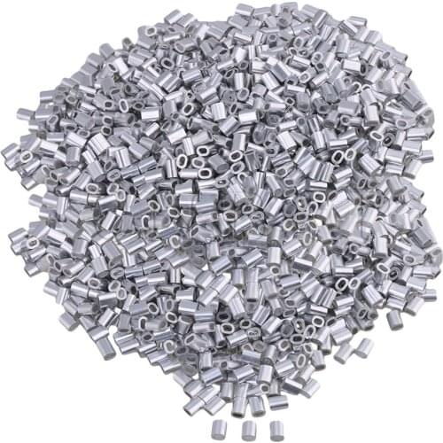 CNBTR 2000PCS Aluminum Oval Ferrule Crimp Stop Sleeve M1 for 0.04 Inch Wire Rope