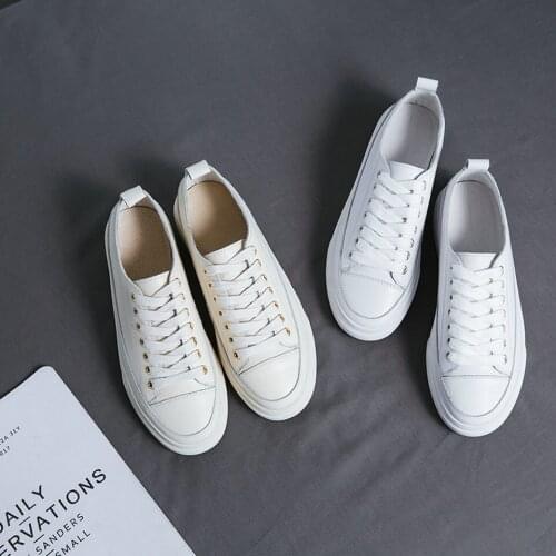 EshtonShero Autumn Womens Shoes Woman White Pumps Cow Leather+PU Low Heels Round Toe Basic Ladies Wedding Shoes Size 4-8