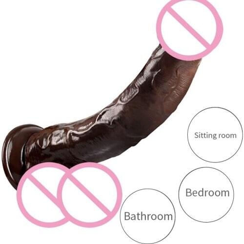 Female Masturbation Dildos 27cm Flexible Realistic Huge Dildo Vagina Anus Dual Channel With Sucker Adult Sex Toy