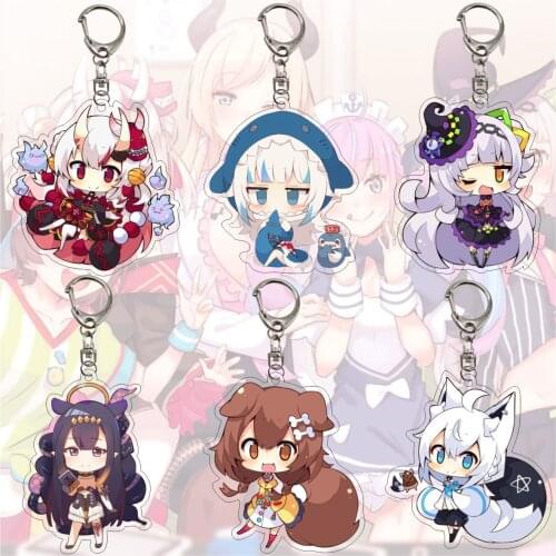 Hololive Shirakami Fubuki Minato Aqua Nakiri Ayame Houshou Acrylic Figure keychain Keyring Collection Model Gifts Cosplay