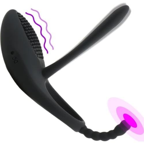 IKOKY 7 Speed Delay Ejaculation Anal Vagina Stimulation Cock Ring Sex Toys for Couples G-spot Vibrator Vibrating Penis Ring